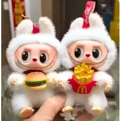 Іграшка Лабубу сюрприз м'який брелок Labubu McDonalds Coca-Cola Series для сумки ключів