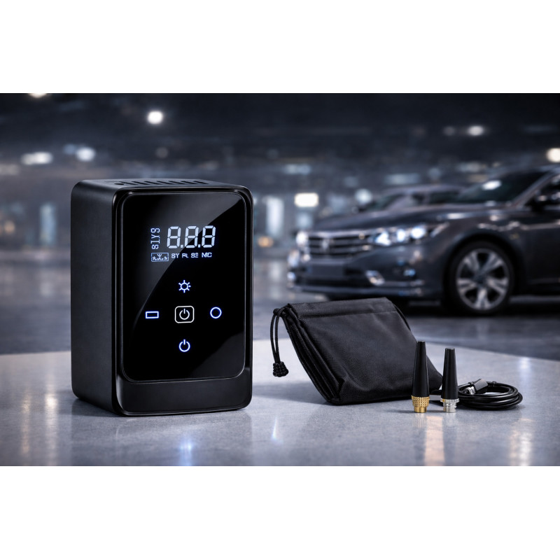 Автомобільний компрессор Car Air Pump + павер банк + ліхтар Model:901А