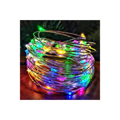 Гірлянда нитка Роса від USB, 50м, 500LED  МУЛЬТИК  / Світлодіодна новорічна гірлянда