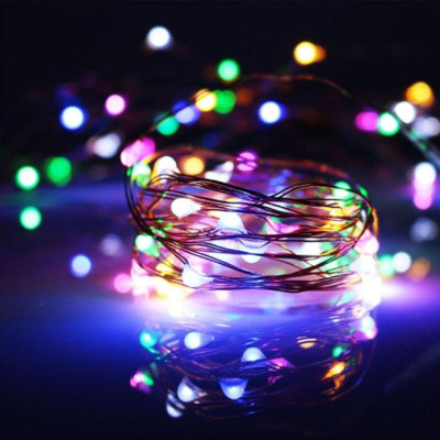 Гірлянда нитка Роса від USB, 50м, 500LED  МУЛЬТИК  / Світлодіодна новорічна гірлянда