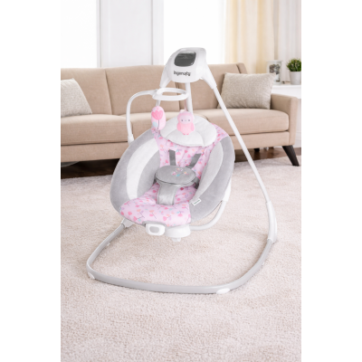Електронні гойдалки / Дитячі гойдалки-шезлонг Ingenuity SimpleComfort 2в1 / Заколисуючий центр для дітей 6 швидкостей