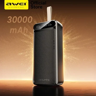 Зовнішній акумулятор Power bank Awei PA12 30000mAh PD22,5W швидка зарядка