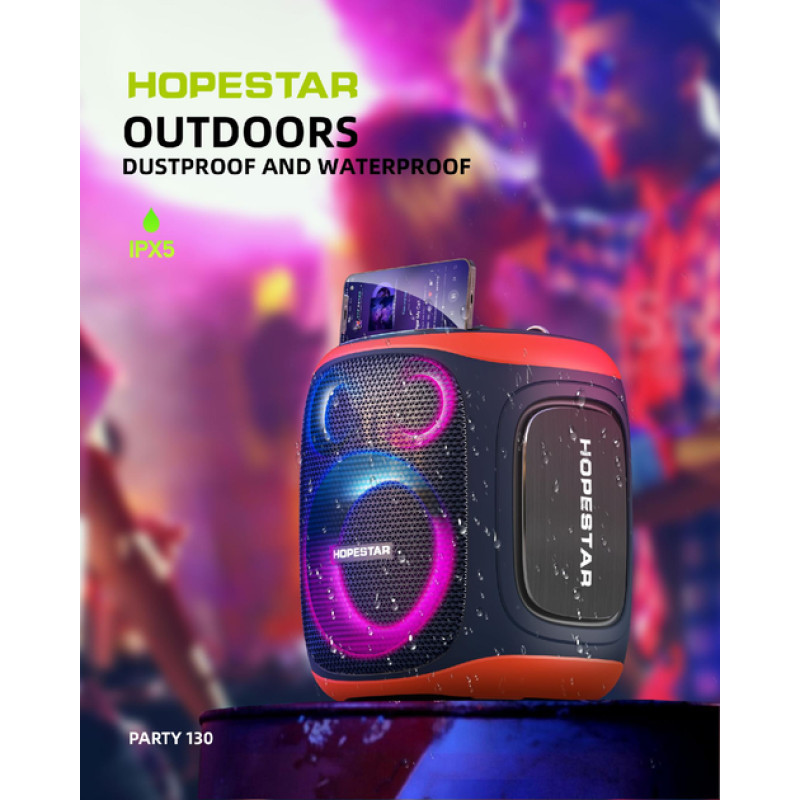 Портативна бездротова колонка Bluetooth Hopestar Party 130 з 2 Мікрофоном Караоке | 120Вт, Bluetooth