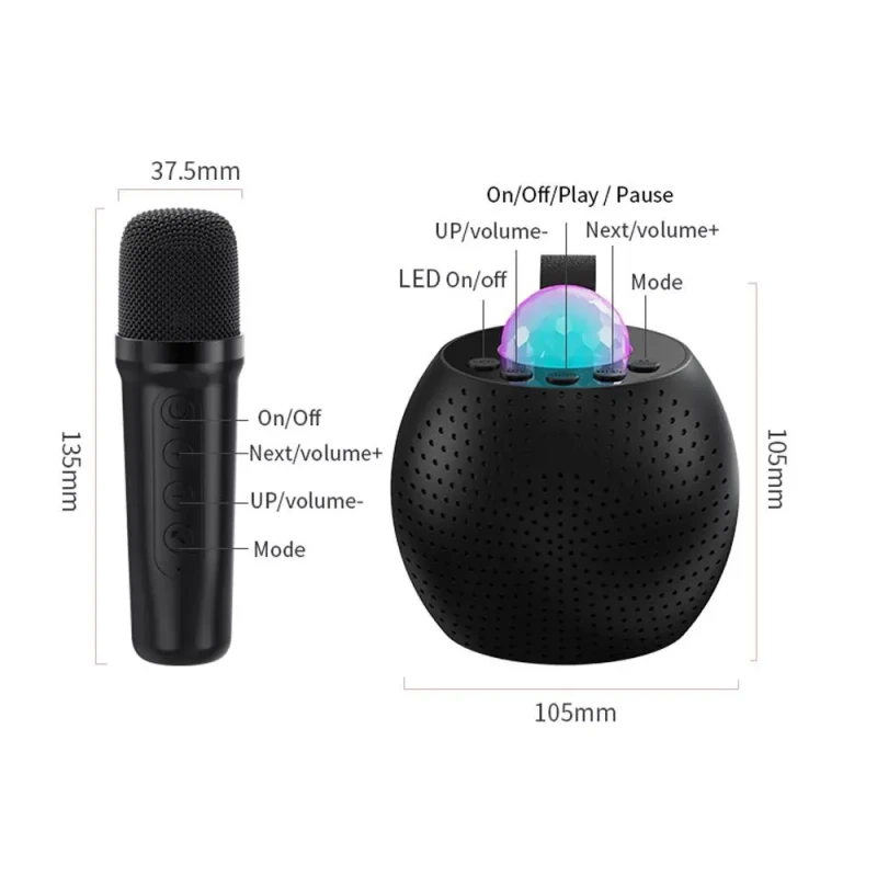 Портативна колонка Z1 (Bluetooth, LED, 2 мікрофони, проекція)