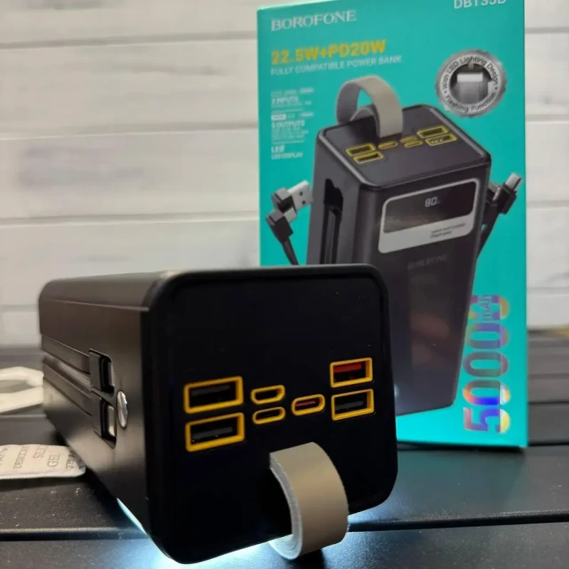 Павербанк Borofone DBT35B 50000 мАг / Power Bank 22.5W PD20W