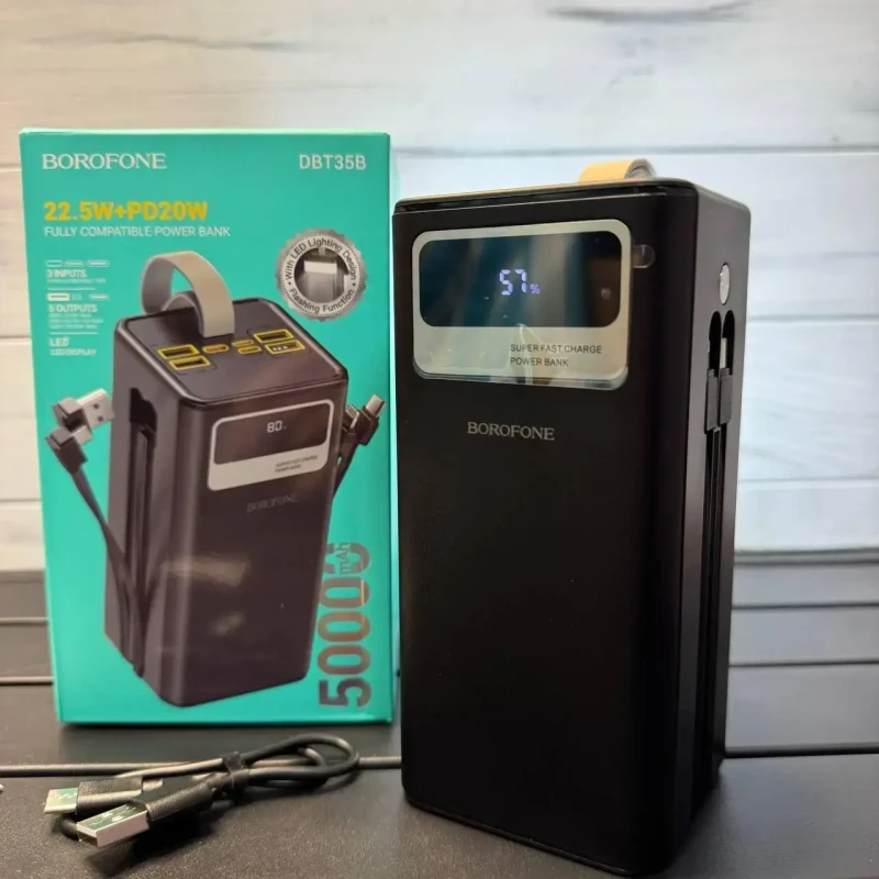 Павербанк Borofone DBT35B 50000 мАг / Power Bank 22.5W PD20W