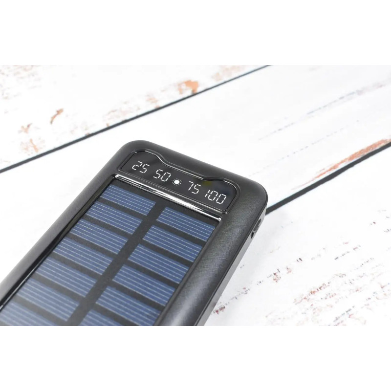 Павербанк Solar Power Bank із сонячною батареєю + ліхтарик 20000 mAh