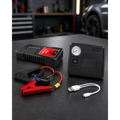 Автомобільний пусковий пристрій для акумулятора JUMP STARTER 69800mah + Компрессор / Пусковий пристрій для авто / Бустер