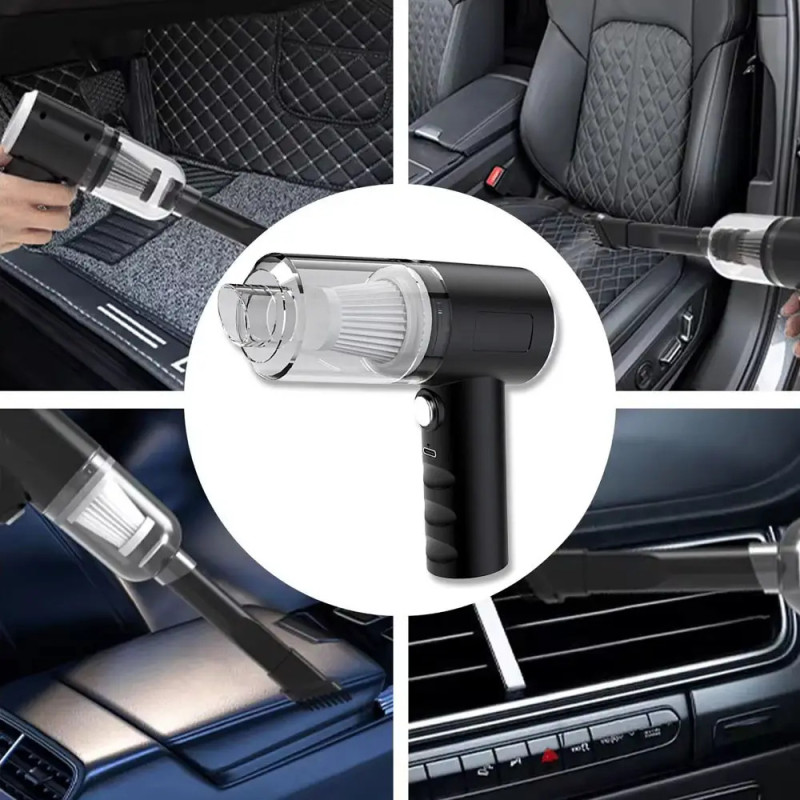 Автомобільний пилосос 120Вт, від USB + 3 насадки / Ручний пилосос AS-228 / Бездротовий пилосос для машини