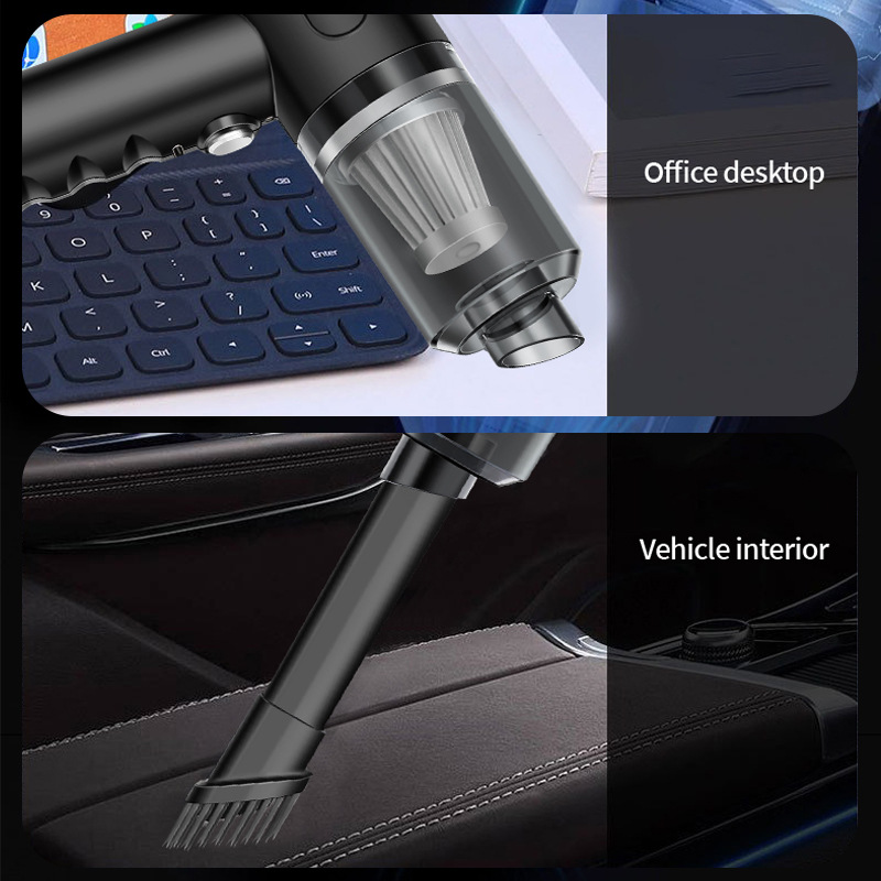 Автомобільний пилосос 120Вт, від USB + 3 насадки / Ручний пилосос AS-228 / Бездротовий пилосос для машини