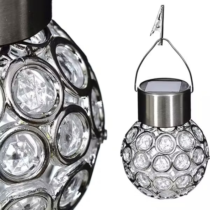 Садовий кристалічний світильник / Вуличний сонячний ліхтар garden light / Світильник із сонячною панеллю