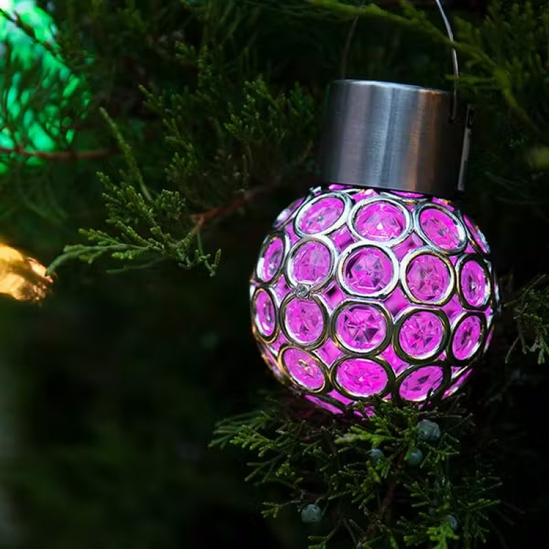 Садовий кристалічний світильник / Вуличний сонячний ліхтар garden light / Світильник із сонячною панеллю