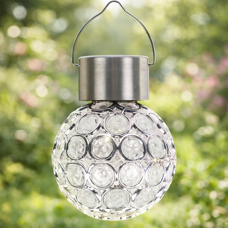 Садовий кристалічний світильник / Вуличний сонячний ліхтар garden light / Світильник із сонячною панеллю