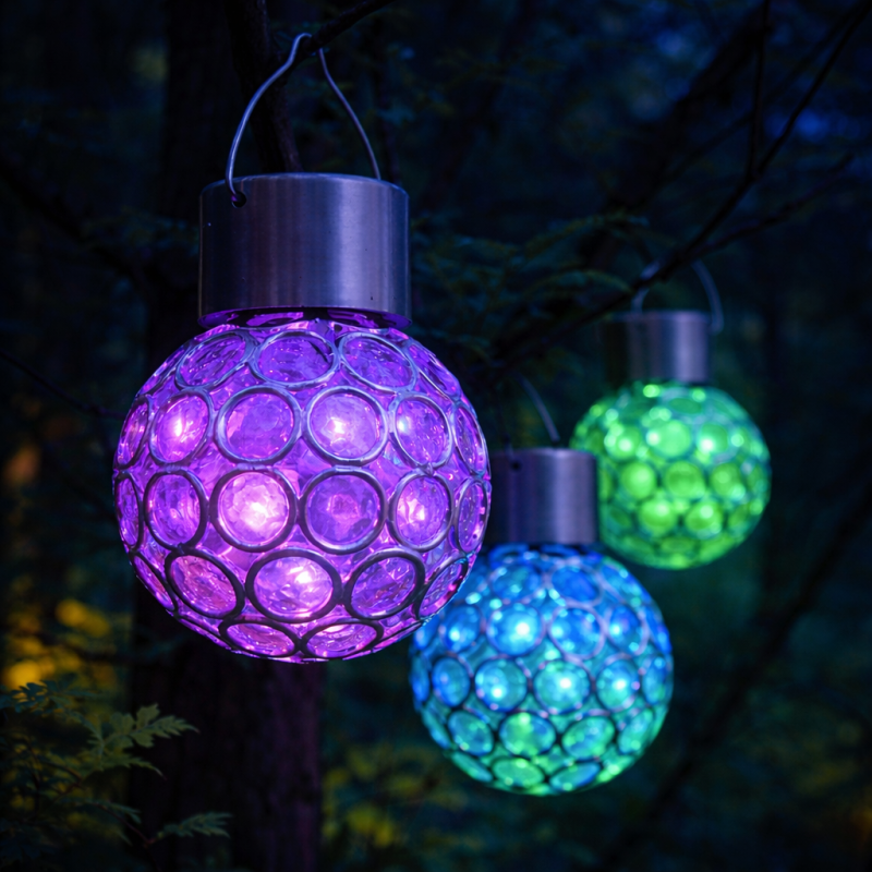 Садовий кристалічний світильник / Вуличний сонячний ліхтар garden light / Світильник із сонячною панеллю