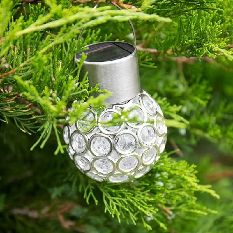 Садовий кристалічний світильник / Вуличний сонячний ліхтар garden light / Світильник із сонячною панеллю