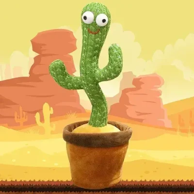 Яктус танцює, світло - музична іграшках, Dancing Cactus TikTok кактус у вазоні 34 см