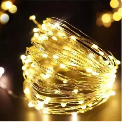 Новорічні гірлянди. Мідна дротяна лампа 100LED 10м,  Теплий