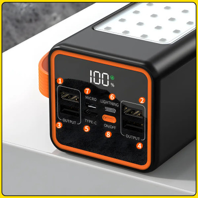Повербанк 100000 mAh з LED-ліхтариком і швидкою зарядкою Hoco JA88A 22.5W