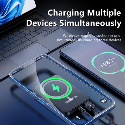 Power bank беспроводной XIYT Y211 / быстрая зарядка / Magsafe / Magnetic / 22.5W + 15W / 10000 mAh