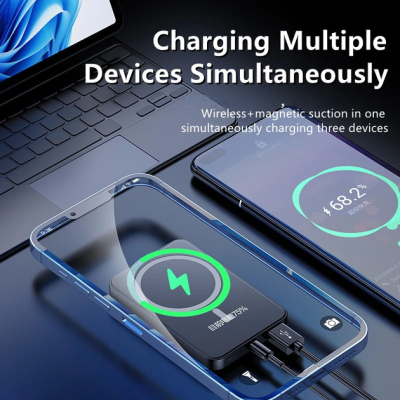 Power bank беспроводной XIYT Y211 / быстрая зарядка / Magsafe / Magnetic / 22.5W + 15W / 10000 mAh