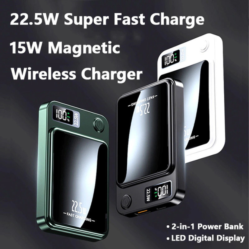 Power bank беспроводной XIYT Y211 / быстрая зарядка / Magsafe / Magnetic / 22.5W + 15W / 10000 mAh
