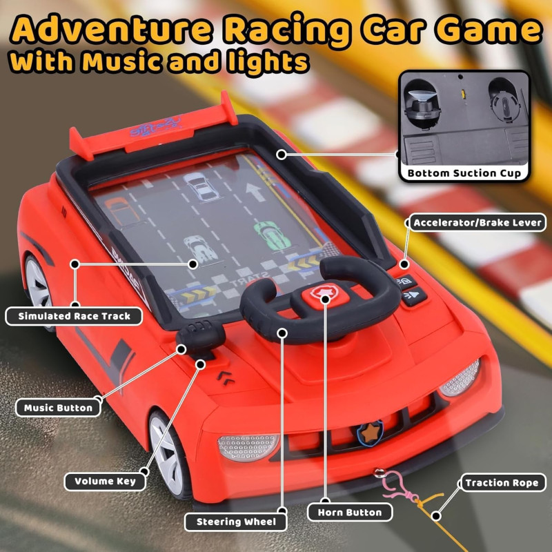 Дитячий симулятор водіння / Ігровий гоночний симулятор Adventure Racing Car Червоний