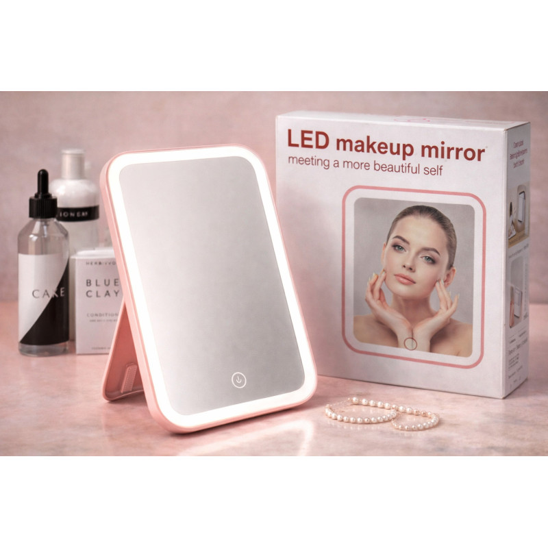 Сенсорне дзеркало з підсвічуванням на акумуляторі для макіяжу Led makeap mirro