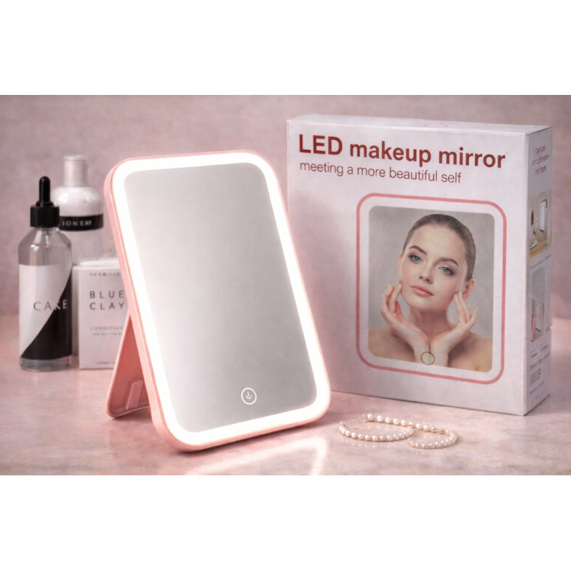 Сенсорне дзеркало з підсвічуванням на акумуляторі для макіяжу Led makeap mirro