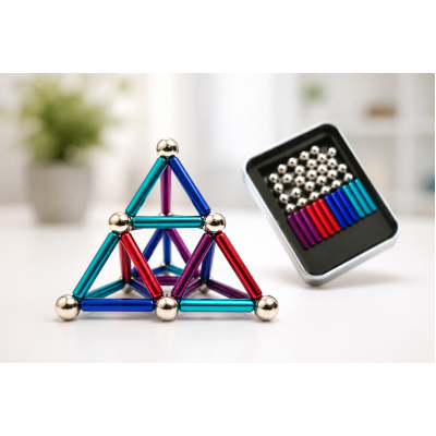 Магнітний конструктор Buckyballs & Buckybars (36 паличок + 27 кульок) + футляр