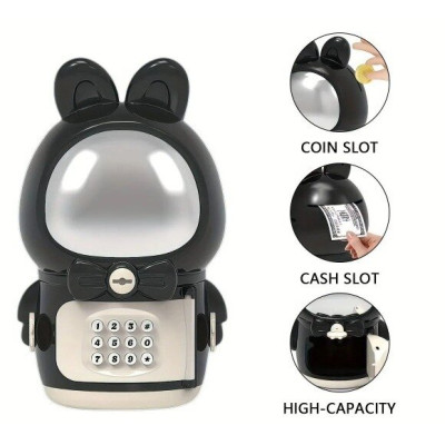 Дитяча електронна Скарбничка Сейф Космонавт із кодовим замком Little Space Rabbit Piggy Bank