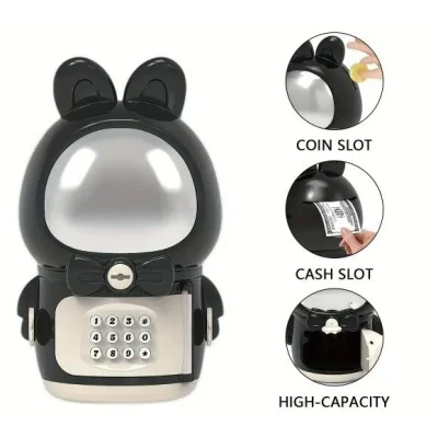 Дитяча електронна Скарбничка Сейф Космонавт із кодовим замком Little Space Rabbit Piggy Bank