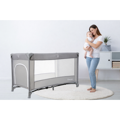 Дитяче складне ліжечко-манеж Moby-System Happy Traveller Basic з розкладним матрацом, сумкою, коліщатками та бічним виходом, 126 x 66 см