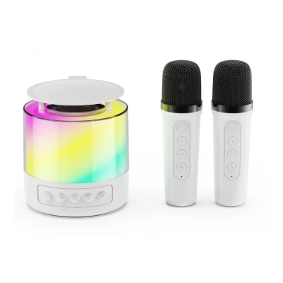 Дитяче караоке з 2ма мікрофонами K12 зі зміною голосу Bluetooth колонка з RGB підсвічуванням