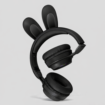 Дитячі бездротові Bluetooth навушники з вушками зайчика RGB Picun B12 4704/4705 VJ