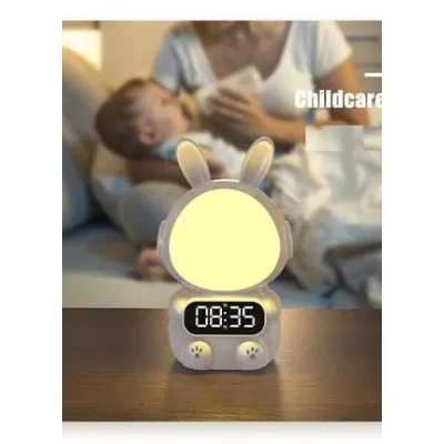 Дитячий годинник із будильником Кролик Rabbit clock with LIGHT WHITE
