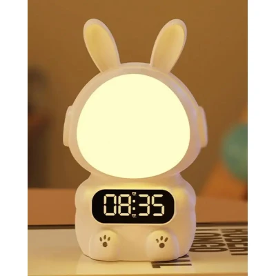 Дитячий годинник із будильником Кролик Rabbit clock with LIGHT WHITE