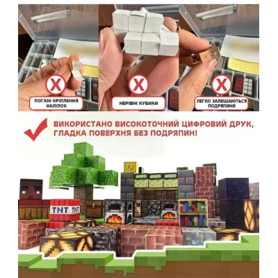 Дитячий конструктор Minecraft "Млин з річкою", Магнітний конструктор Майнкрафт, 267 блоків