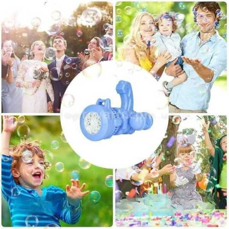 Дитячий кулемет генератор мильних бульбашок від батарейок Bubble machine toy