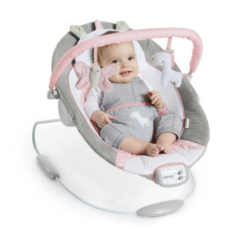 Дитячий шезлонг-гойдалка 2 в 1 Ingenuity Flora the Unicorn