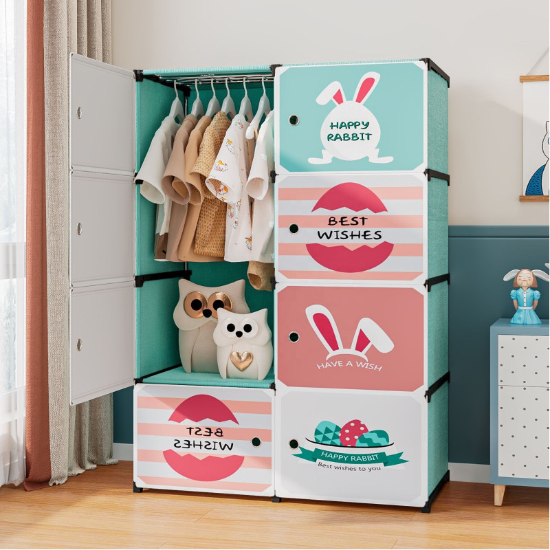 Дитяча шафа міні-компактна-портативна-модульна 4 полиці Closet AND LY-1047