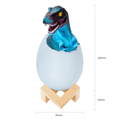 Дитячий світильник SUNROZ 3D Dinosaur Lamp лампа-нічник "Динозаврик у яйці" з пультом ДУ