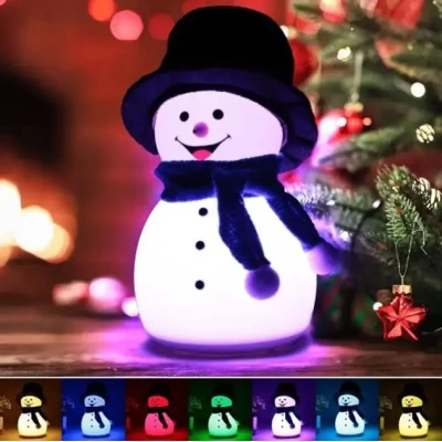 Дитячий силіконовий нічник Сніговик Snowman LJC-118 світильник акумуляторний іграшка для сну
