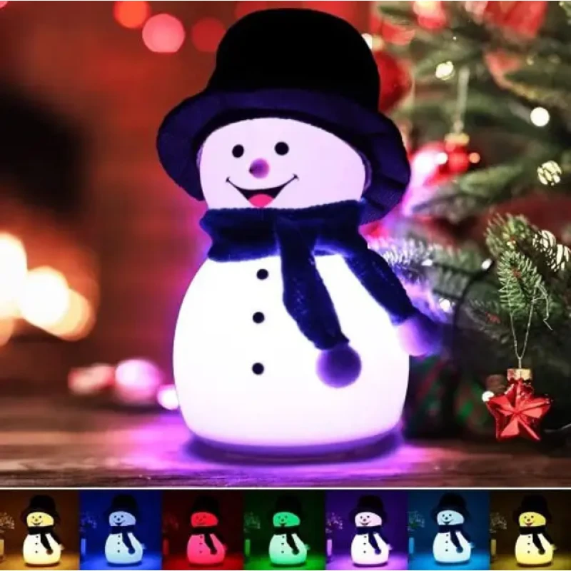 Дитячий силіконовий нічник Сніговик Snowman LJC-118 світильник акумуляторний іграшка для сну