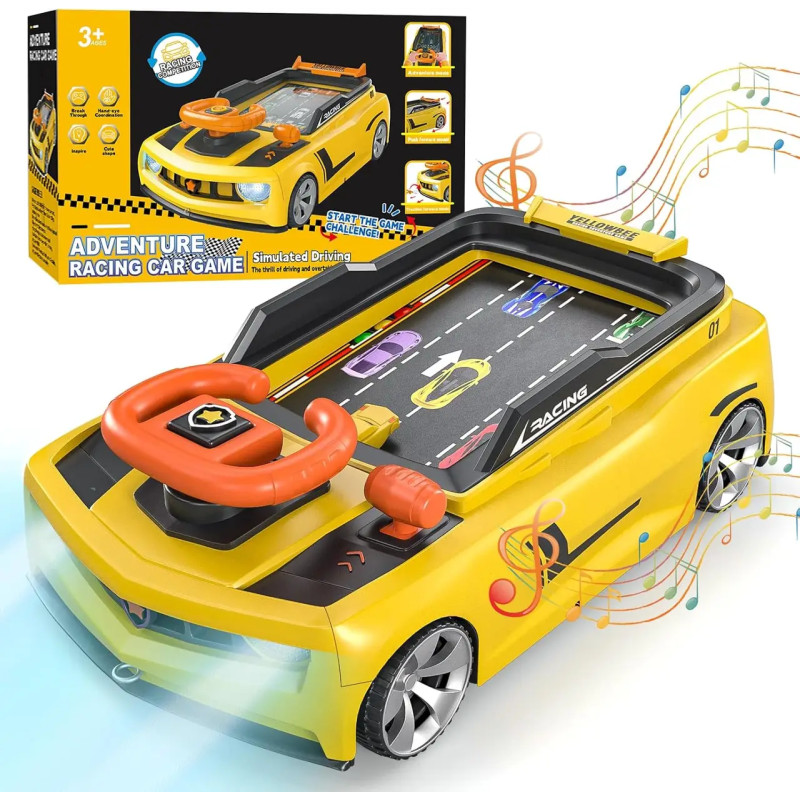 Дитячий симулятор водіння / Ігровий гоночний симулятор Adventure Racing Car Жовтий