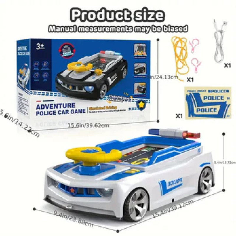 Дитячий симулятор водіння / Ігровий гоночний симулятор Adventure Racing Car Блакитний