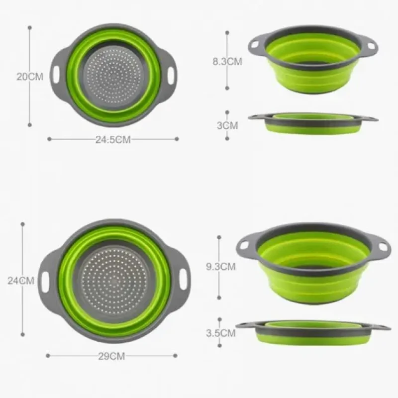 Друшляк силіконовий складаний великий + маленький Collapsible filter baskets