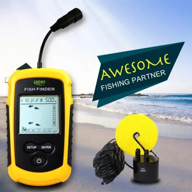 Ехолот Fish Finder портативний для берега та човна відображення риби та рельєфу дна