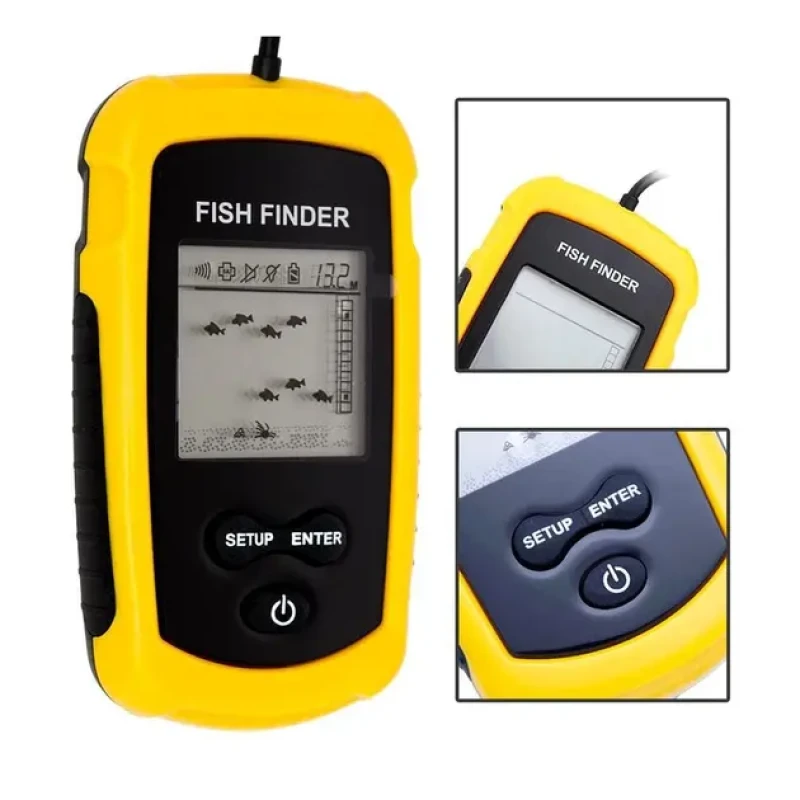 Ехолот Fish Finder портативний для берега та човна відображення риби та рельєфу дна