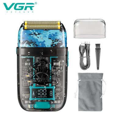Електробритва VGR V-352 шейвер, подвійне лезо, IPX5, LED Display