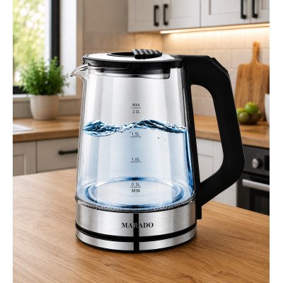 Електрочайник Marado MA-0610 скляний 2.2л 1500W